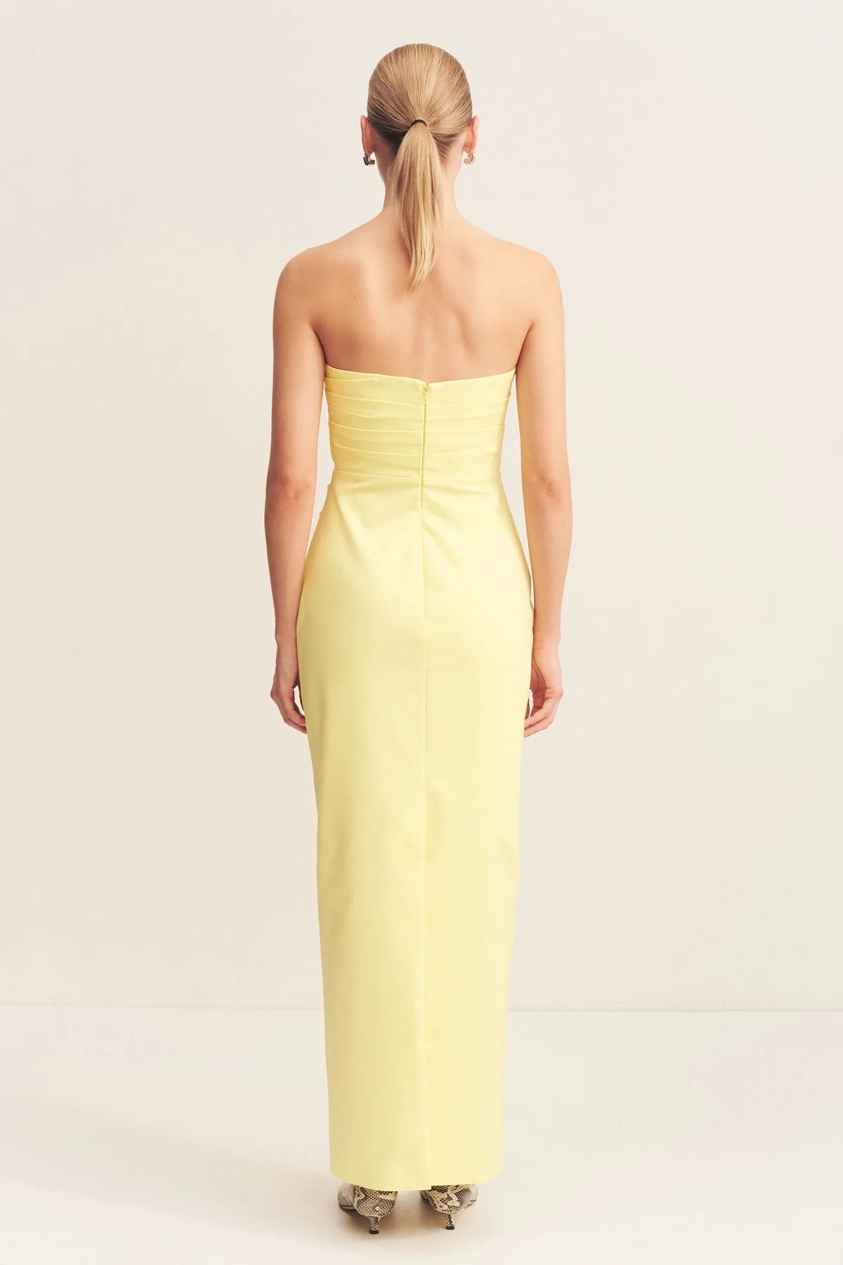 LANI STRAPLESS DRAPED MAXI DRESS - LEMONADE - Image 4