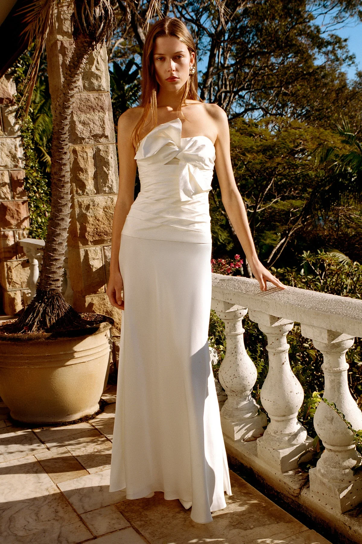 LUCERO SILK CONTRAST TWIST KNOT MAXI DRESS - Image 5