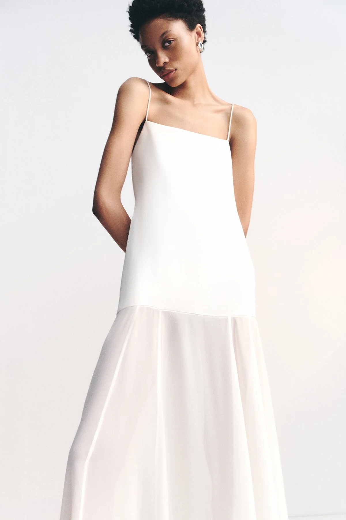 MORAYA DROPPED WAIST MAXI DRESS - IVORY - Image 6