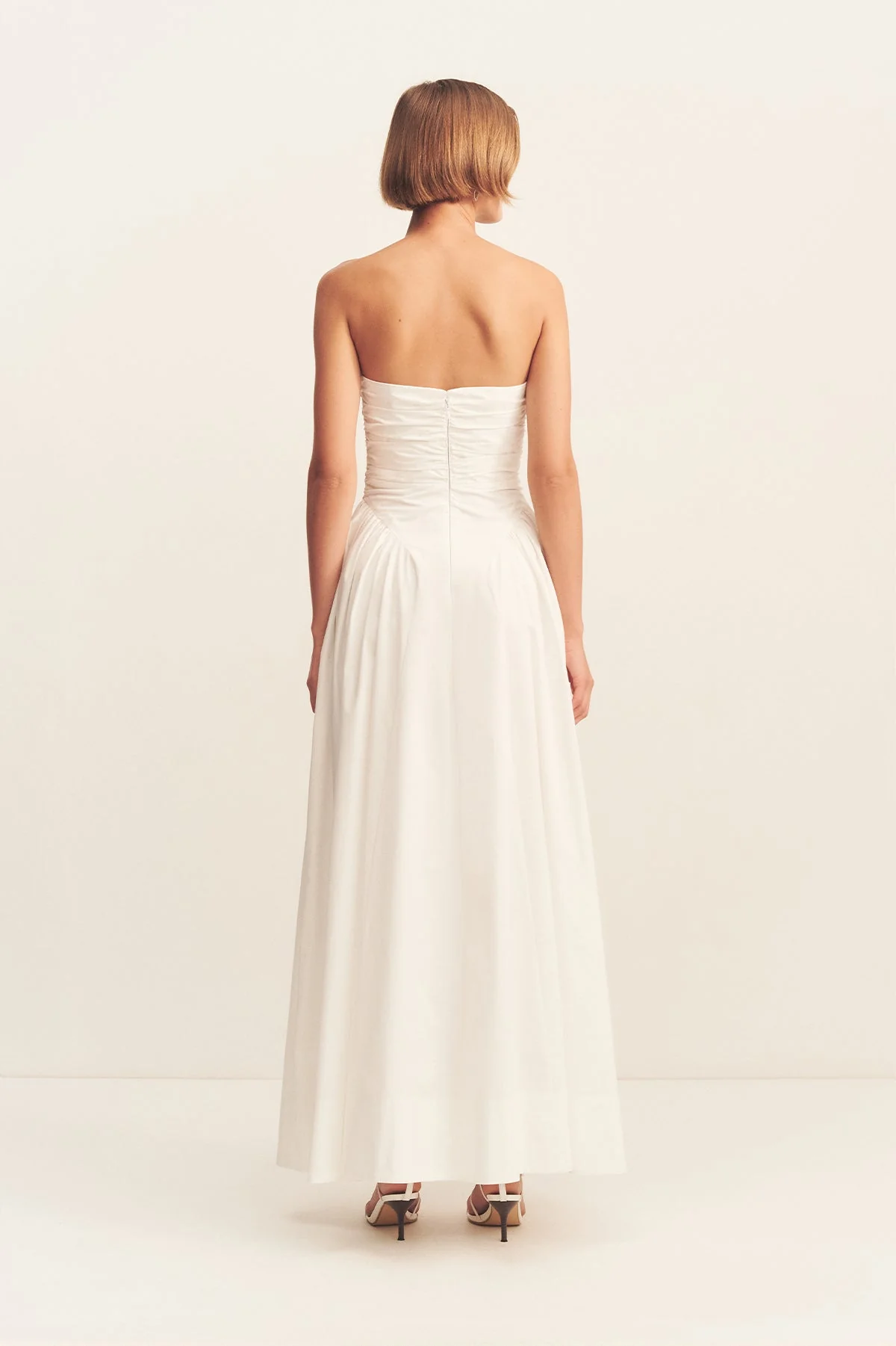 MORTON STRAPLESS PANELLED MAXI DRESS - WHITE - Image 4