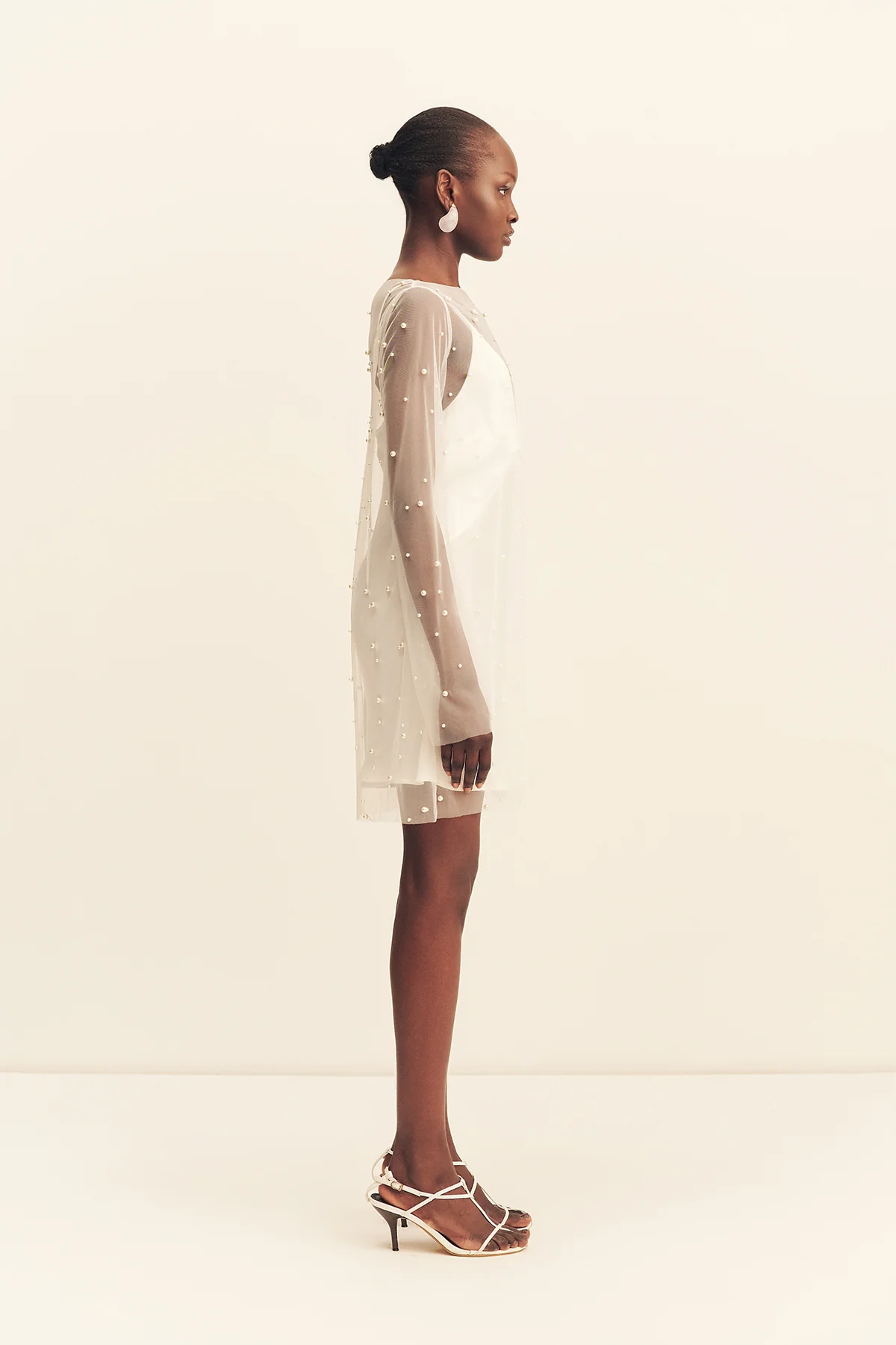 OPALINE SHEER PEARL MINI DRESS - Image 4