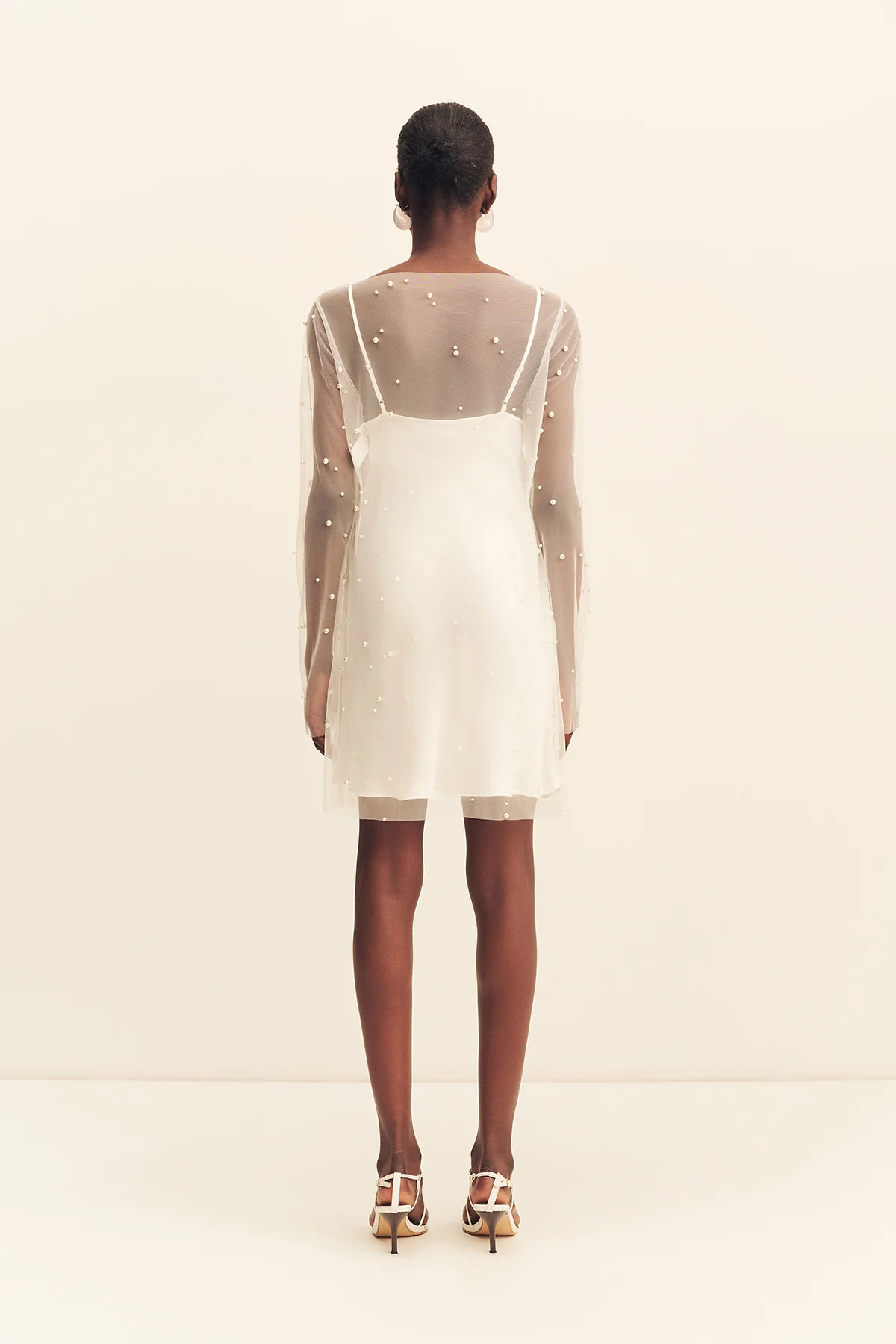 OPALINE SHEER PEARL MINI DRESS - Image 5