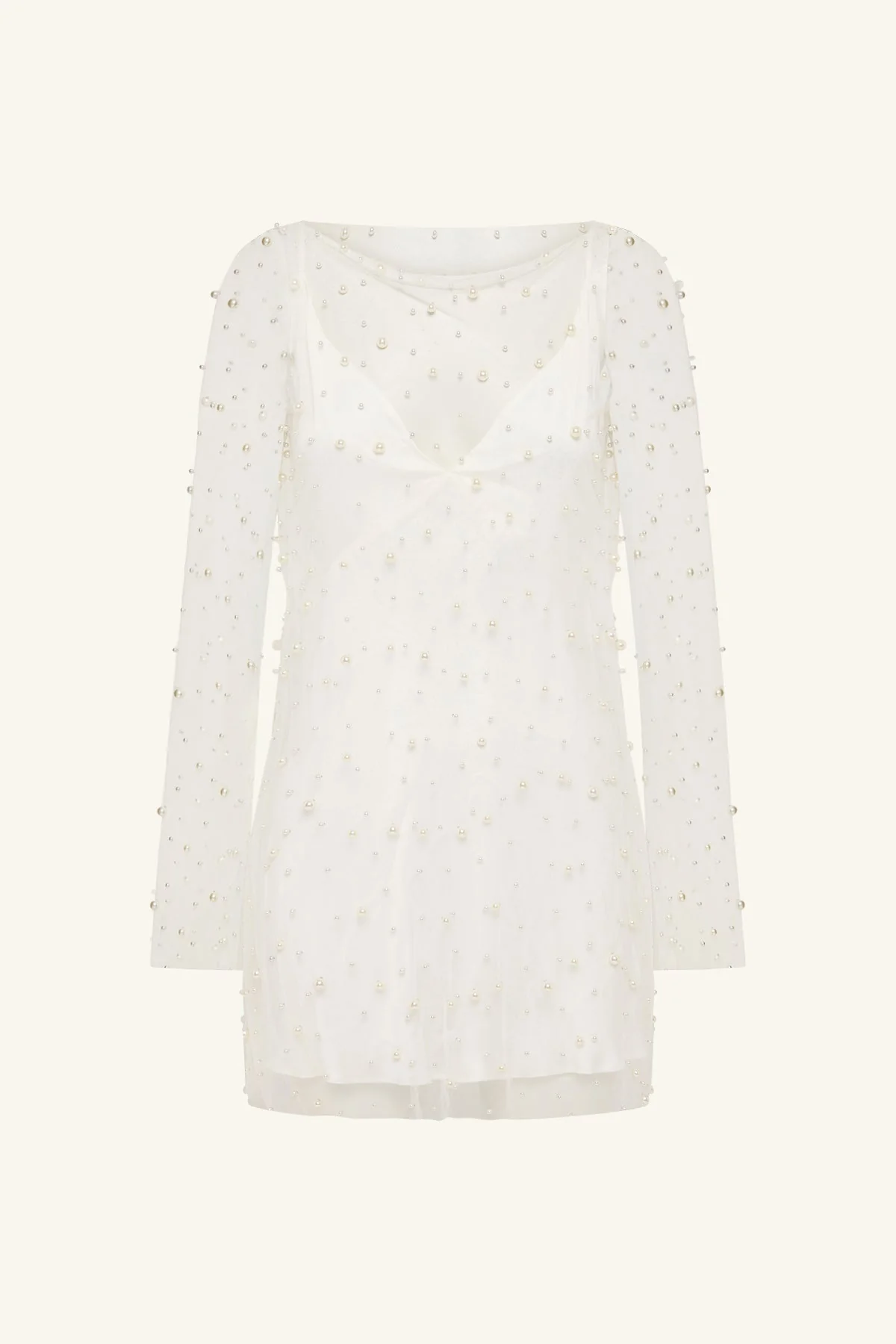 OPALINE SHEER PEARL MINI DRESS - Image 8
