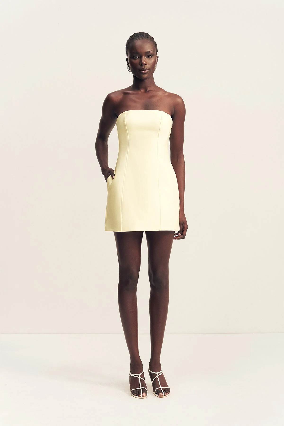 OTIS PANELLED STRAPLESS MINI DRESS - YUZU