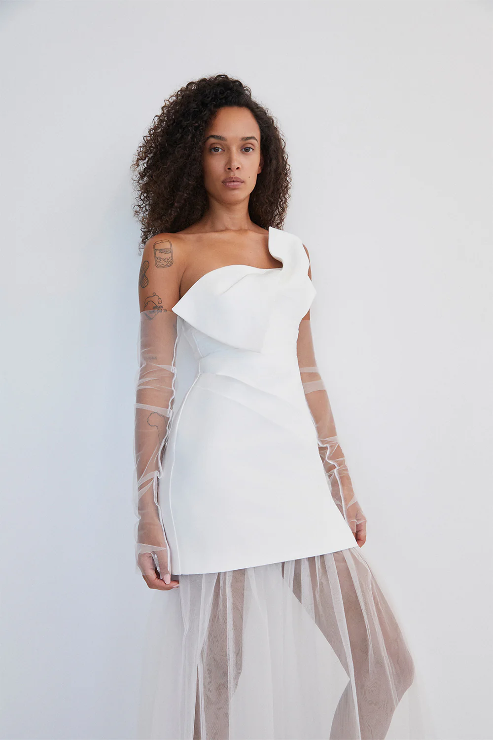 OTIS TWIST KNOT MINI DRESS - IVORY - Image 6