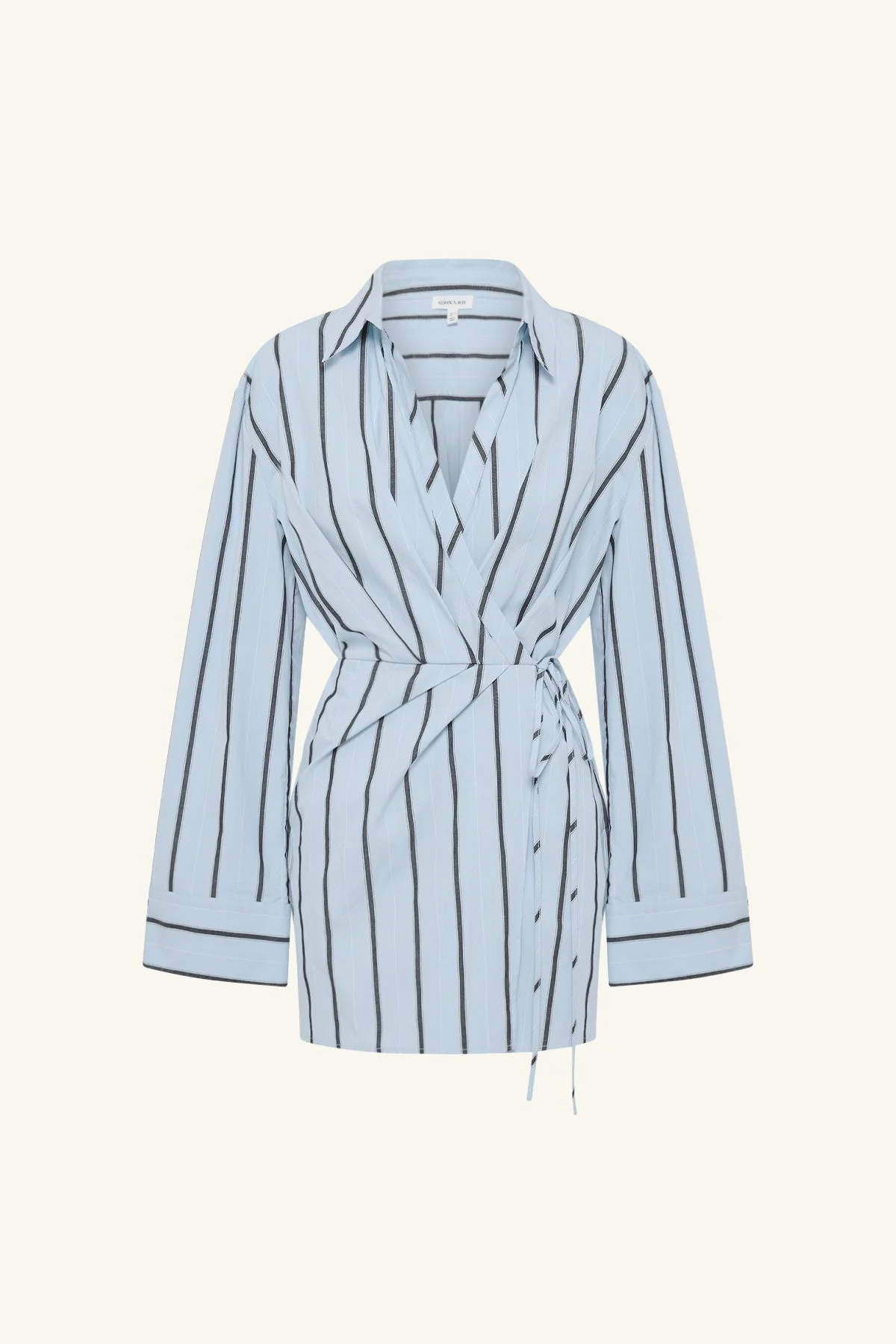 SAXON COTTON DRAPED SHIRT MINI DRESS - Image 7