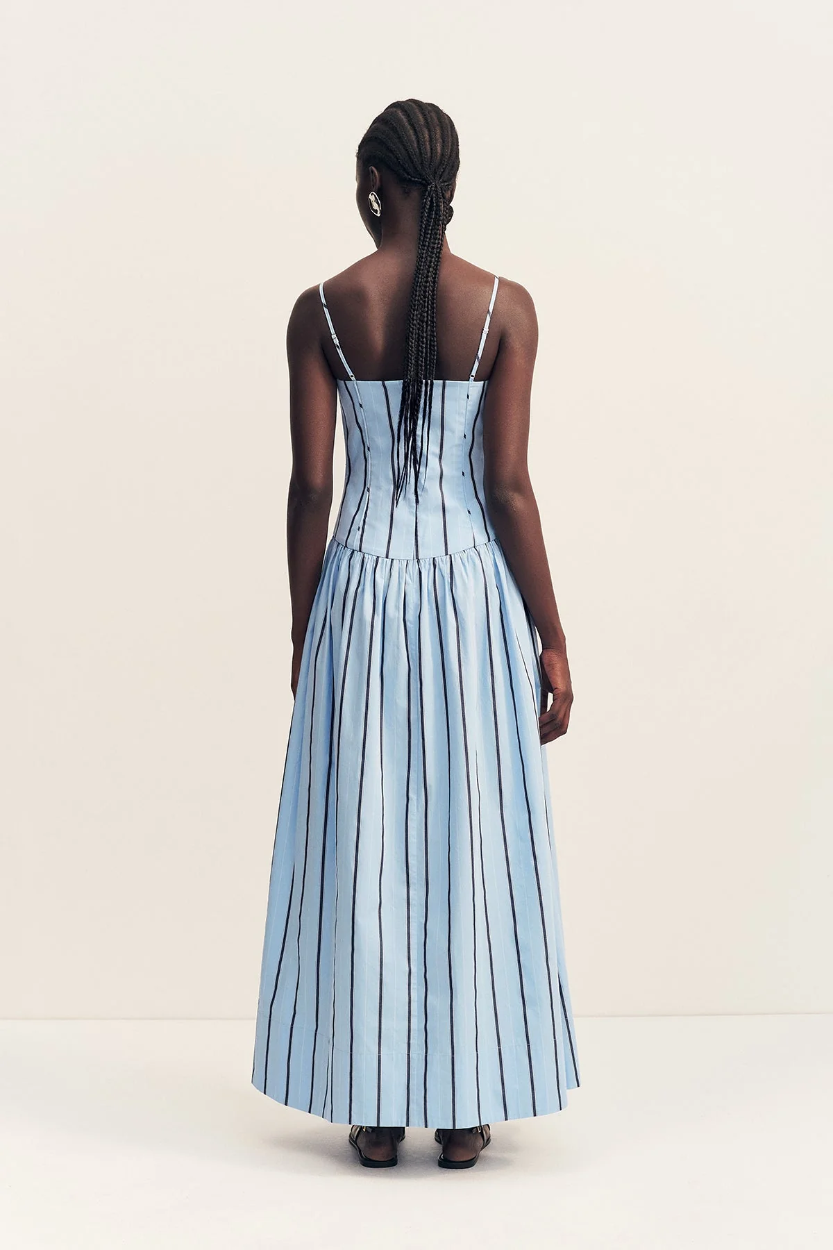 SAXON COTTON PANELLED BUSTIER MAXI DRESS - Image 5