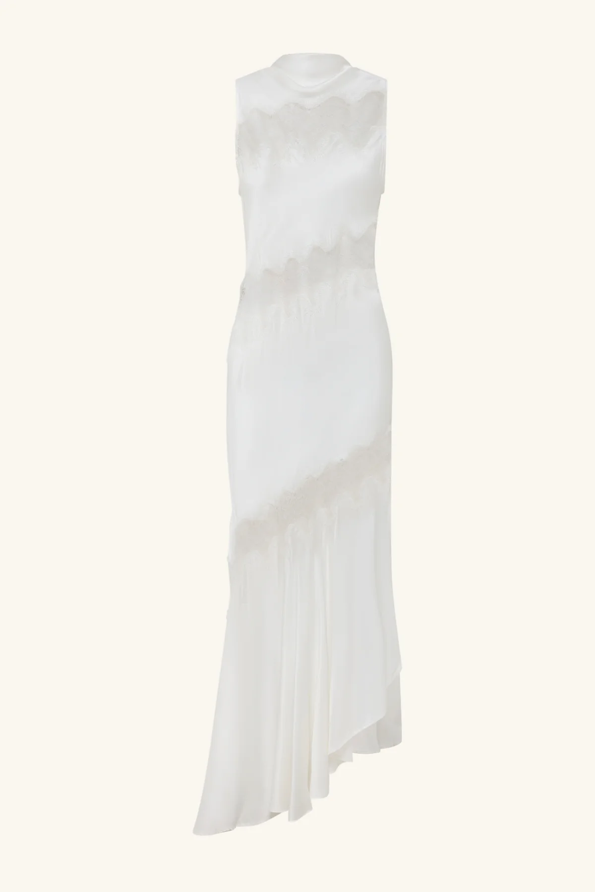 SIMONA ASYMMETRICAL PANELLED MAXI DRESS - IVORY - Image 9