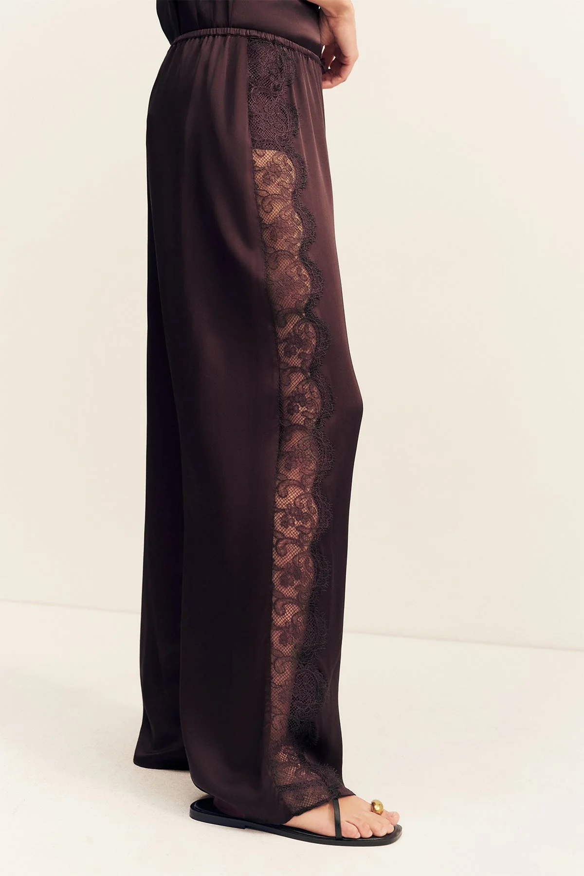 SIMONA LACE SIDE PANEL PANT - ESPRESSO - Image 2