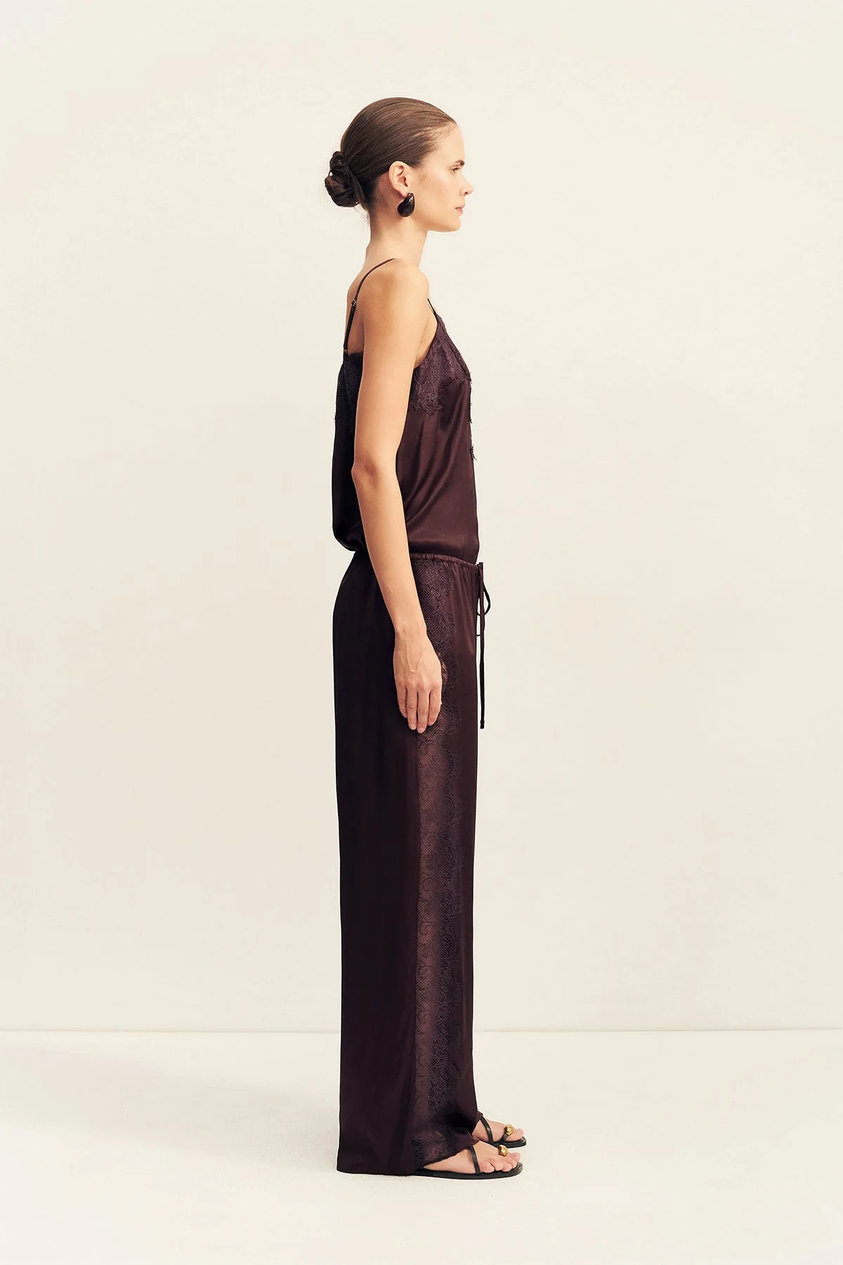 SIMONA LACE SIDE PANEL PANT - ESPRESSO - Image 4