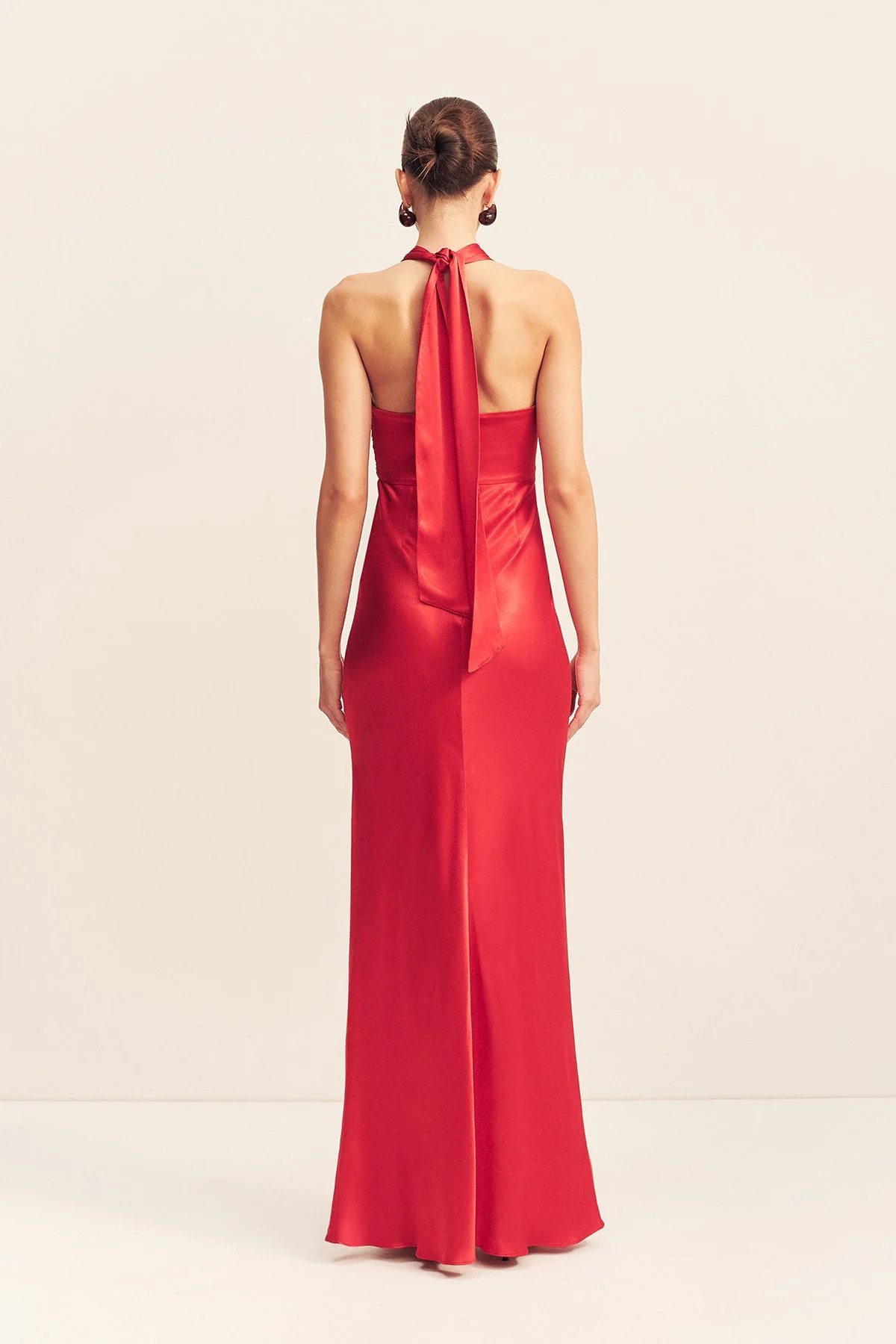TATUM RUCHED HALTER MAXI DRESS - GRENADINE - Image 5