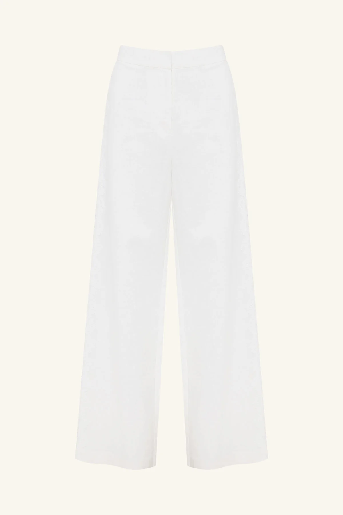 TOILE LINEN LACE WIDE LEG PANT - IVORY - Image 6